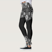 Witte Girly op veranderlijke zwarte achtergrond Leggings (Links)