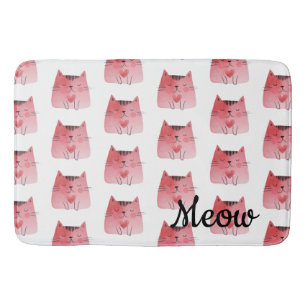 Witte Girly Roze Hart Katten Badmat