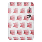 Witte Girly Roze Hart Katten Badmat (Voorkant Verticaal)