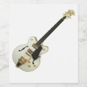 Witte gitaarwaslabel wijn etiket (Enkel label)