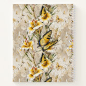 Witte Gladiolen en Swallowtails Hardcover Notitieboek (Achterkant)