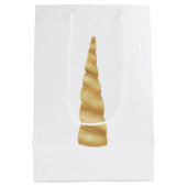Witte Glam Gouden Eenhoorn Verjaardag Medium Cadeauzakje (Achterkant)