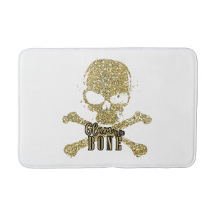 Witte glam naar de beenglitter Skull Badmat