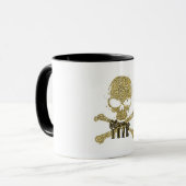 Witte glam naar de beenglitter Skull Mok (Voorkant links)