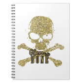 Witte glam naar de beenglitter Skull Notitieboek (Voorkant)
