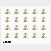 Witte glam naar de beenglitter Skull Ronde Sticker (Vel)