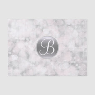 Witte Glam Schitterende Letters Monogram Initiaal Tissuepapier