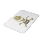 Witte Glam tot op het Bot Gouden Glitter Schedel Badmat (Gekanteld)