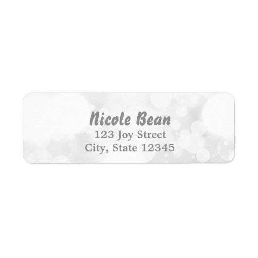 Witte Glamour Lichten Bokeh Chic Adreslabels Etiket (Voorkant)