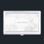 Witte Glamour Lights Chique visitekaarthouder<br><div class="desc">Witte Glamour Lights Chique visitekaarthouder. Overeenkomende visitekaartjes beschikbaar.</div>