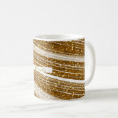 Witte glans goud glitter glamor koffiemok (Voorkant rechts)