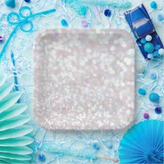 Witte glanspapier bord (Feest)