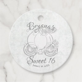 Witte glanzende Assepoester Koets Trouwcadeau  Bedankjes Labels