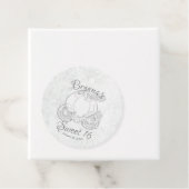 Witte glanzende Assepoester Koets Trouwcadeau Bedankjes Labels (In situ)