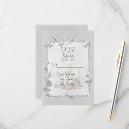 Witte Glanzende Elegante Glitterende Lijst RSVP Kaartje