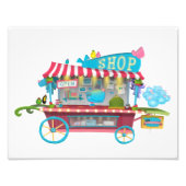 Witte, glanzende winkelstandaard foto afdruk (Voorkant)