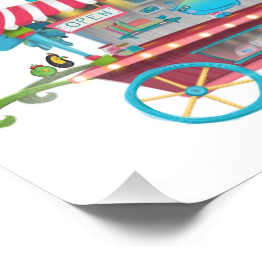 Witte, glanzende winkelstandaard foto afdruk (Hoek)