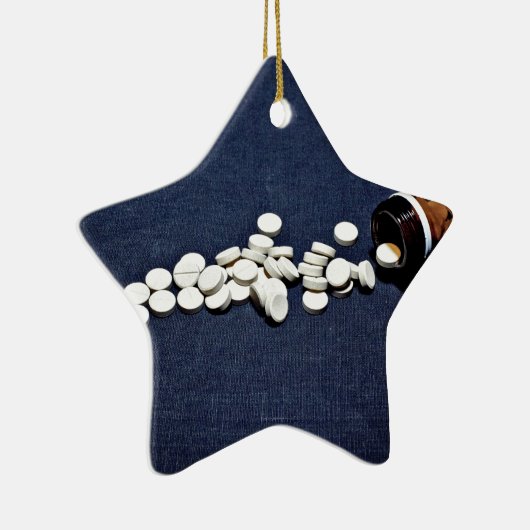 Witte glazen flesje keramisch ornament (Rechts)