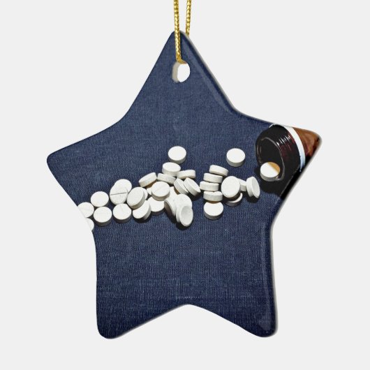 Witte glazen flesje keramisch ornament (Links)