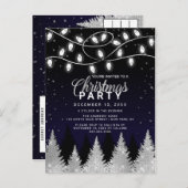 Witte glimlach Glitter Treezels Kerstfeest Uitnodiging Briefkaart (Voorkant / Achterkant)