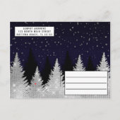 Witte glimlach Glitter Treezels Kerstfeest Uitnodiging Briefkaart (Achterkant)