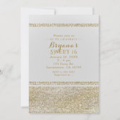 Witte & glinsterende gouden glam chic feestelijke  kaart (Voorkant)