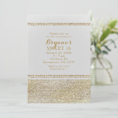 Witte & glinsterende gouden glam chic feestelijke  kaart (Staand voorkant)