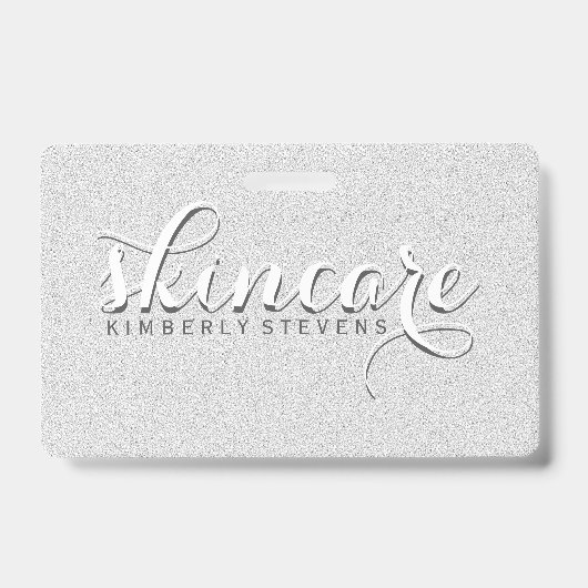 Witte glitter badge (Voorzijde)