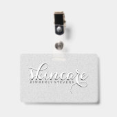 Witte glitter badge (Voorzijde met clip)