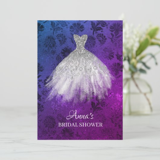 *~* Witte Glitter Bruids Jurk Bruids jurk Douche Kaart (Staand voorkant)