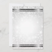 Witte Glitter Elegante Winter Wonderland Bruiloft Kaart (Achterkant)