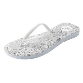 Witte glitter en diamant teenslippers (Schuin)