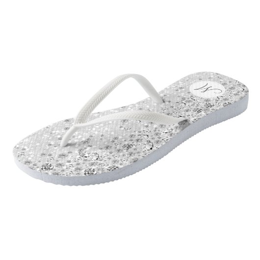 Witte glitter en diamant teenslippers
