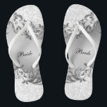 Witte glitter en grijs | Bruiloft Teenslippers<br><div class="desc">De schoten van de Drijfvloer van de Bridal van de Partij klaar voor u om zich te personaliseren. ⭐ Dit product is 100% . Grafiek en/of tekst kunnen worden toegevoegd, verwijderd, verplaatst, aangepast, omringd, geroteerd, enz. ⭐ 99% van mijn design in mijn winkel wordt in lagen gedaan. Dit maakt het...</div>