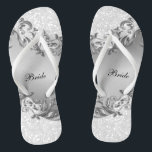 Witte glitter en grijs | Bruiloft Teenslippers<br><div class="desc">De schoten van de Drijfvloer van de Bridal van de Partij klaar voor u om zich te personaliseren. ⭐ Dit product is 100% . Grafiek en/of tekst kunnen worden toegevoegd, verwijderd, verplaatst, aangepast, omringd, geroteerd, enz. ⭐ 99% van mijn design in mijn winkel wordt in lagen gedaan. Dit maakt het...</div>