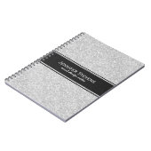 Witte glitter en zwarte sparkels notitieboek (Linkerzijde)