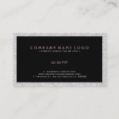 Witte glitter en zwarte sparkels visitekaartje (Achterkant)