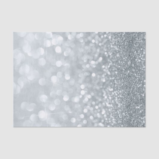 Witte Glitter Fonkelende Glans Sweet 16 Feestje Tissuepapier (Voorkant)