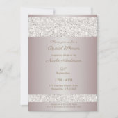 Witte Glitter Glans Blush Roze Bruidsdouche Kaart (Voorkant)