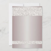 Witte Glitter Glans Blush Roze Bruidsdouche Kaart (Achterkant)
