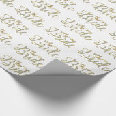 Witte glitter & Gold-The Bride-tekst Design Patter Cadeaupapier (Hoek)
