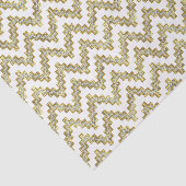Witte glitter Ikat Chevron over witte achtergrond Tissuepapier (Detail)