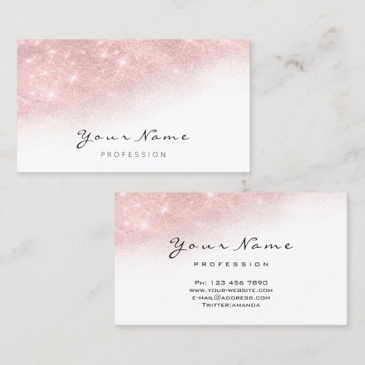 Witte Glitter Makeup Artist Lashes van het park Visitekaartje (Voorkant / Achterkant)