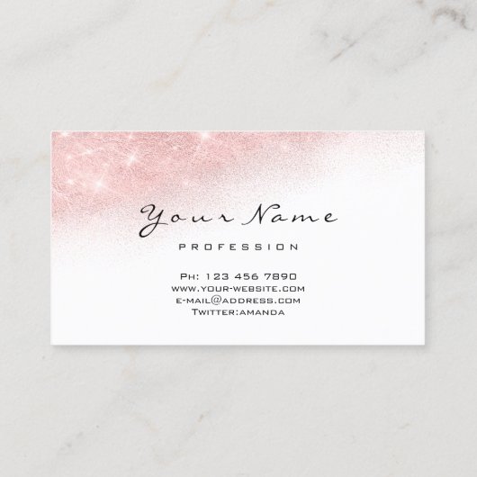 Witte Glitter Makeup Artist Lashes van het park Visitekaartje (Achterkant)