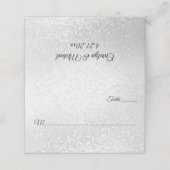 Witte glitter plaatskaartje (Buitenkant ongevouwen)