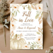 Witte glitter pompoen koppels douche kaart