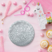 Witte Glitter Sparkly Sparkle Sweet 16 Party Papieren Bordje (Feest)
