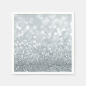 Witte Glitter Sparkly Sparkle Sweet 16 Party Servet (Voorkant)