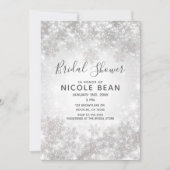 Witte Glitter Winter Wonderland Bruidsdouche Kaart (Voorkant)