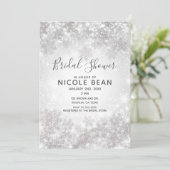 Witte Glitter Winter Wonderland Bruidsdouche Kaart (Staand voorkant)